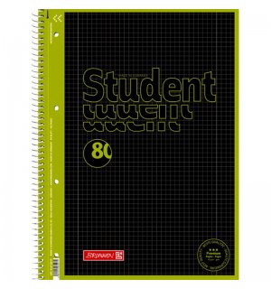 Тетрадь Brunnen Student Premium Black Neon в клетку А4