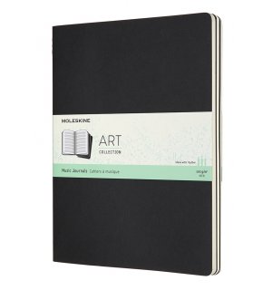 Записная книжка Moleskine Art Cahier Music (для нот), ХLarge, черная (х3)