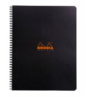 Rhodia Classic черная тетрадь на спирали (в клетку)  A4 