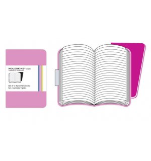 Записная книжка Moleskine Volant (в линейку, 2 шт.), Pocket, розовая