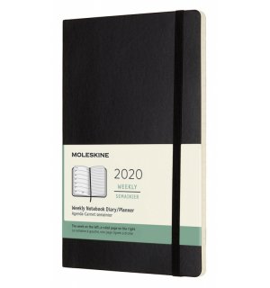 Moleskine Еженедельник Classic Soft Weekly (2020), Large, черный