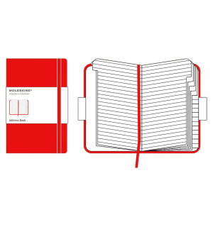 Записная книжка Moleskine Classic (с алфавитом), Large, красная