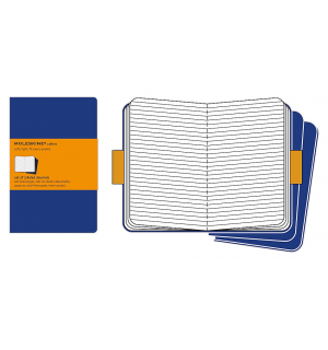 Записная книжка Moleskine Cahier (в линейку, 3 шт.), XLarge, синяя