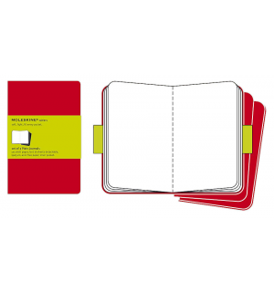 Записная книжка Moleskine Cahier (нелинованная, 3 шт.), XLarge, красная