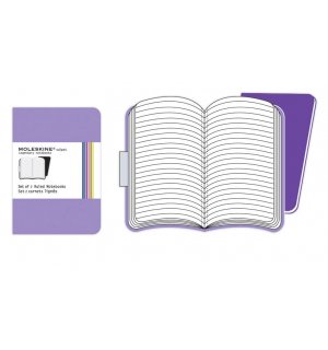 Записная книжка Moleskine Volant (в линейку, 2 шт.), Pocket, пурпурная