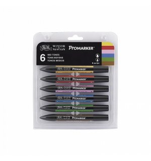 Winsor & Newton Promarker Набор маркеров 6 средних тонов (x6) 