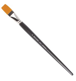 BRAUBERG ART CLASSIC Кисть художественная профессиональная синтетика жесткая, плоская, длинная ручка № 24