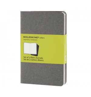 Записная книжка Moleskine Cahier (нелинованная, 3 шт.), Pocket, серая