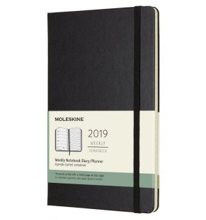 Moleskine Еженедельник Classic WKNT (2019), Large, черный