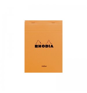 Rhodia Orange A5 Yellow Pad stapled