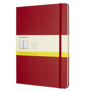 Записная книжка Moleskine Classic (в клетку), XLarge, красная