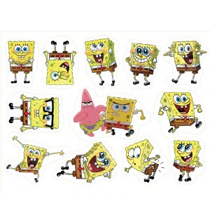 Губка Боб (Sponge Bob). Лист виниловых наклеек А4