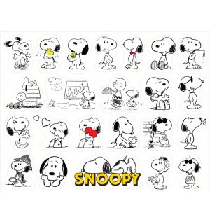 Снупи (Snoopy). Лист виниловых наклеек А4
