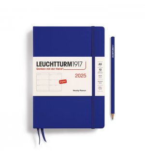 Leuchtturm1917 Еженедельник на 2025 год, неделя на развороте Ink (Чернильный) Medium