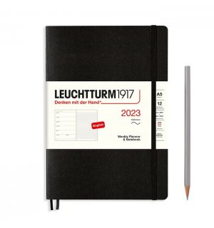 Leuchtturm1917 Еженедельник-блокнот на 2023 год, Soft Cover, неделя на странице, Black (черный) А5 Medium