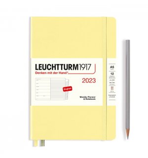 Leuchtturm1917 Еженедельник-блокнот на 2023 год, неделя на странице, Smooth Colors Vanilla (ванильный) Medium