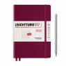 Leuchtturm1917 Еженедельник-блокнот на 2022 год, неделя на странице, Port Red винный Medium