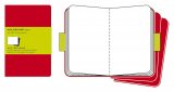 Записная книжка Moleskine Cahier (нелинованная, 3 шт.), XLarge, красная