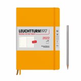 Leuchtturm1917 Еженедельник-блокнот на 2022 год, неделя на странице, Soft Cover Rising Colours Rising Sun теплый желтый Medium