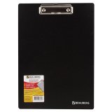 BRAUBERG Доска-планшет "Contract", плотная, с верхним зажимом, А4, пластик, черная, 1,5 мм