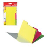 BRAUBERG Блоки-разделители самоклеящиеся, неоновые, 148х98 мм, 3 цвета х 20 листов, пластиковая книжка