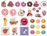 Пончики (Donuts). Лист виниловых наклеек А4