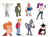 Футурама (Futurama). Лист виниловых наклеек А4