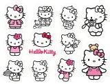 Хелло Китти (Hello Kitty). Лист виниловых наклеек А4