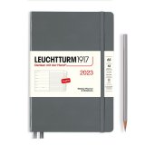 Leuchtturm1917 Еженедельник-блокнот на 2023 год, неделя на странице, Anthracite (антрацит) А5 Medium