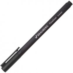 BRAUBERG "Carbon" Ручка капиллярная (линер) (0,4 мм, черные чернила)