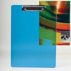 BRAUBERG Доска-планшет "Energy", с верхним прижимом, А4, пластик, 2 мм, синяя