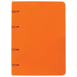 BRAUBERG Тетрадь на кольцах 120 л., А5, 160х205 мм, клетка, обложка пластик, Оранжевый 