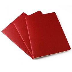 Записная книжка Moleskine Cahier (в линейку, 3 шт.), Large, красная