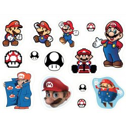Марио (Mario). Лист виниловых наклеек А4