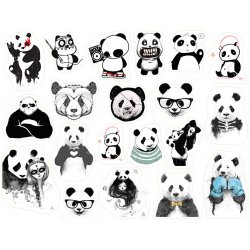 Панды (Panda's Art). Лист виниловых наклеек А4