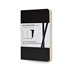 Записная книжка Moleskine Volant (нелинованная, 2 шт.), XSmall, черная